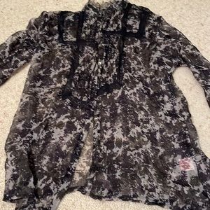 Button up woman’s shirt see through size medium